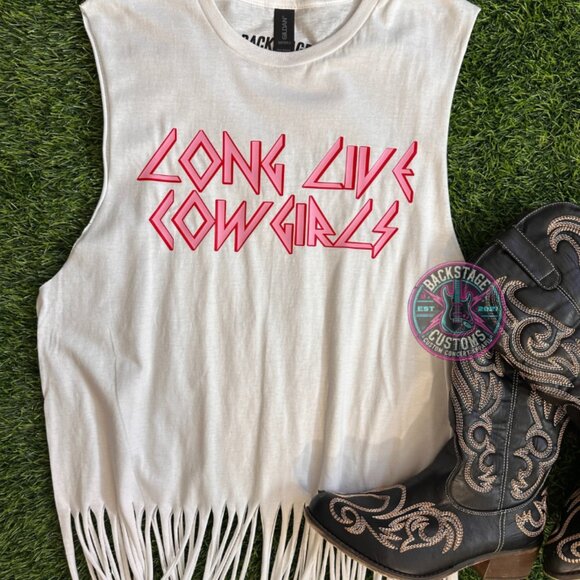 Long Live Cowgirls Fringe Muscle Tank - Picture 2 of 5
